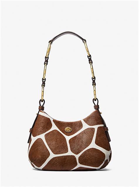 michael kors giraffe print purse|Mini Giraffe Print Calf Hair Hobo Shoulder Bag .